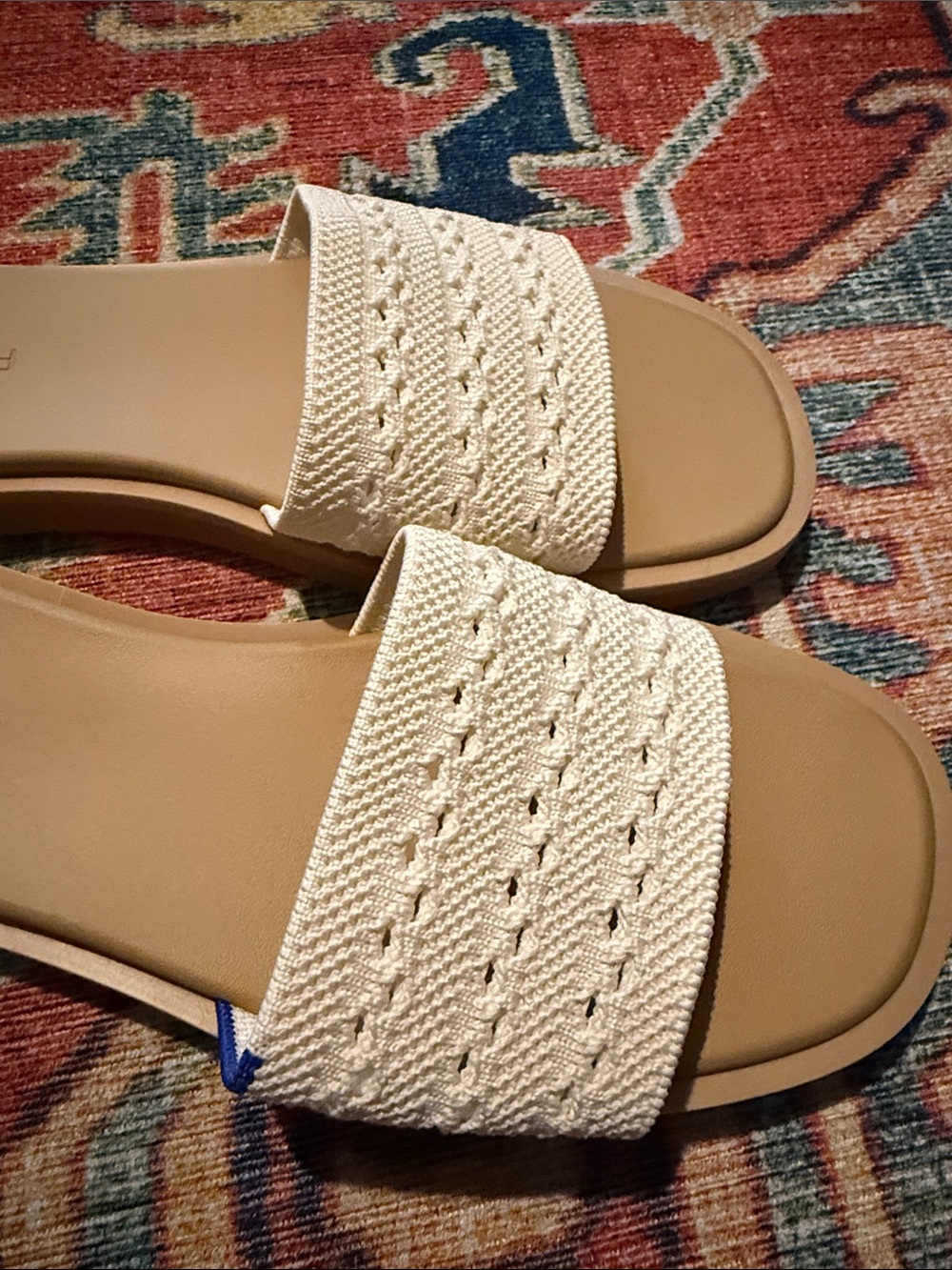 Rothy's Cream Woven Slide Sandals - Picture 2 of 4